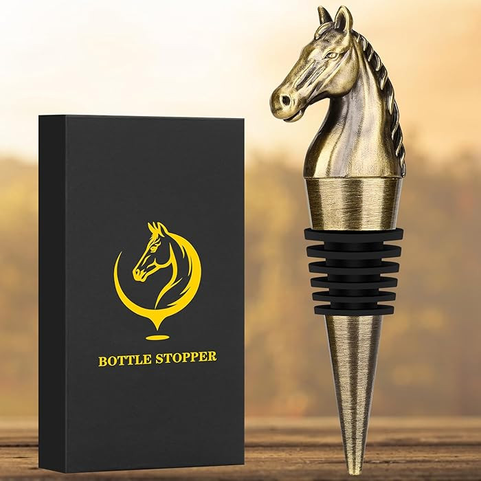 Horse Head Wine Stopper, Horse Wine Gifts Birthday Gifts for Men Women, Bottle Stoppers for Wine ... | Amazon (US)