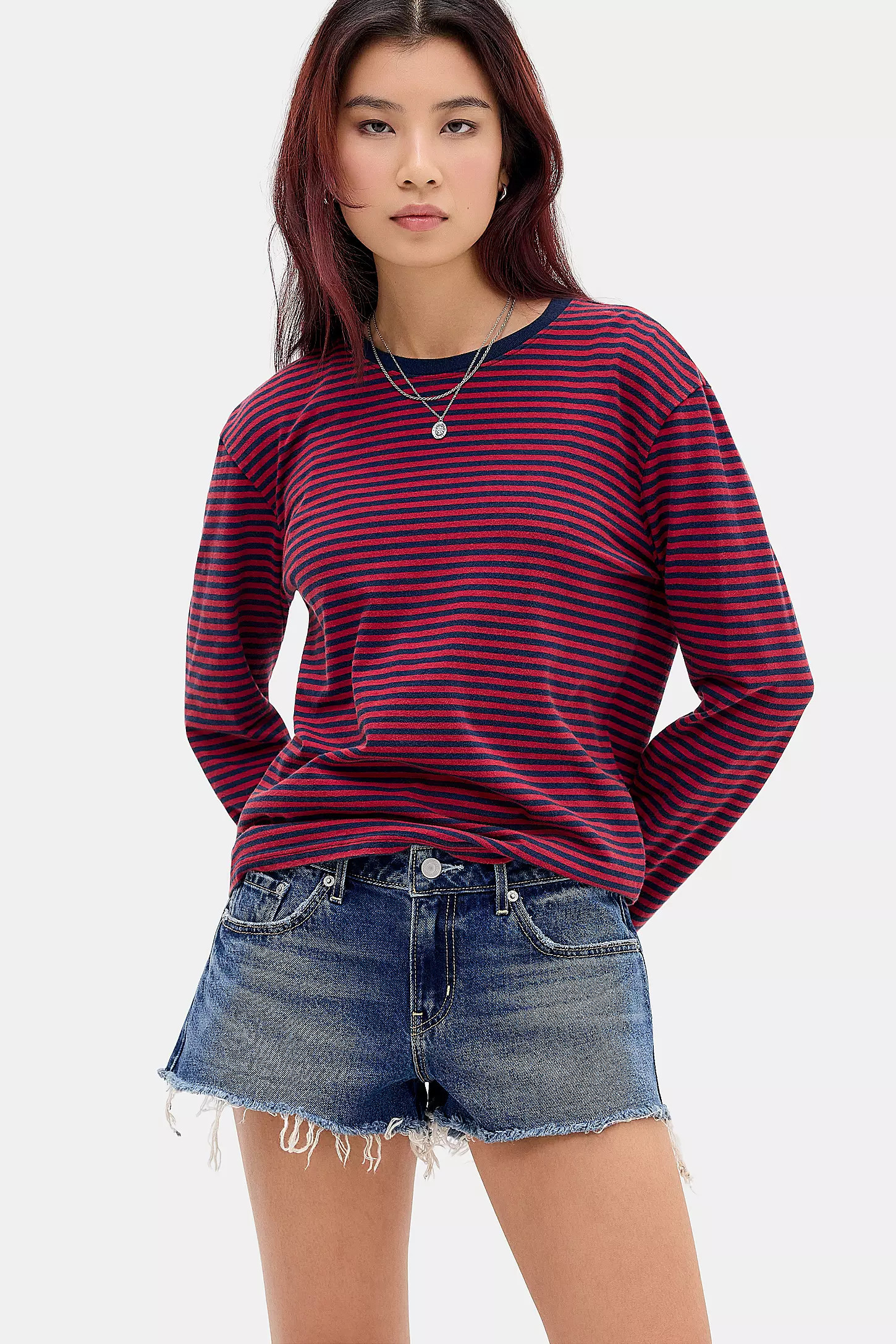 Levi's Dark Blue Low Rise Mini Denim Shorts - Indigo 24 at Urban Outfitters | Urban Outfitters UK