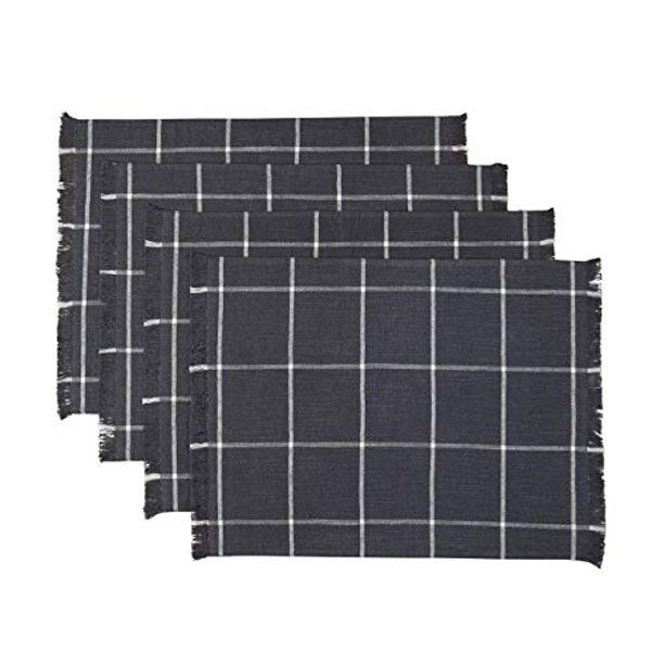 Sticky Toffee Yarn Dyed Farmhouse Plaid Placemat Set, 14 in x 19 in, 4 Pack, Gray - Walmart.com | Walmart (US)