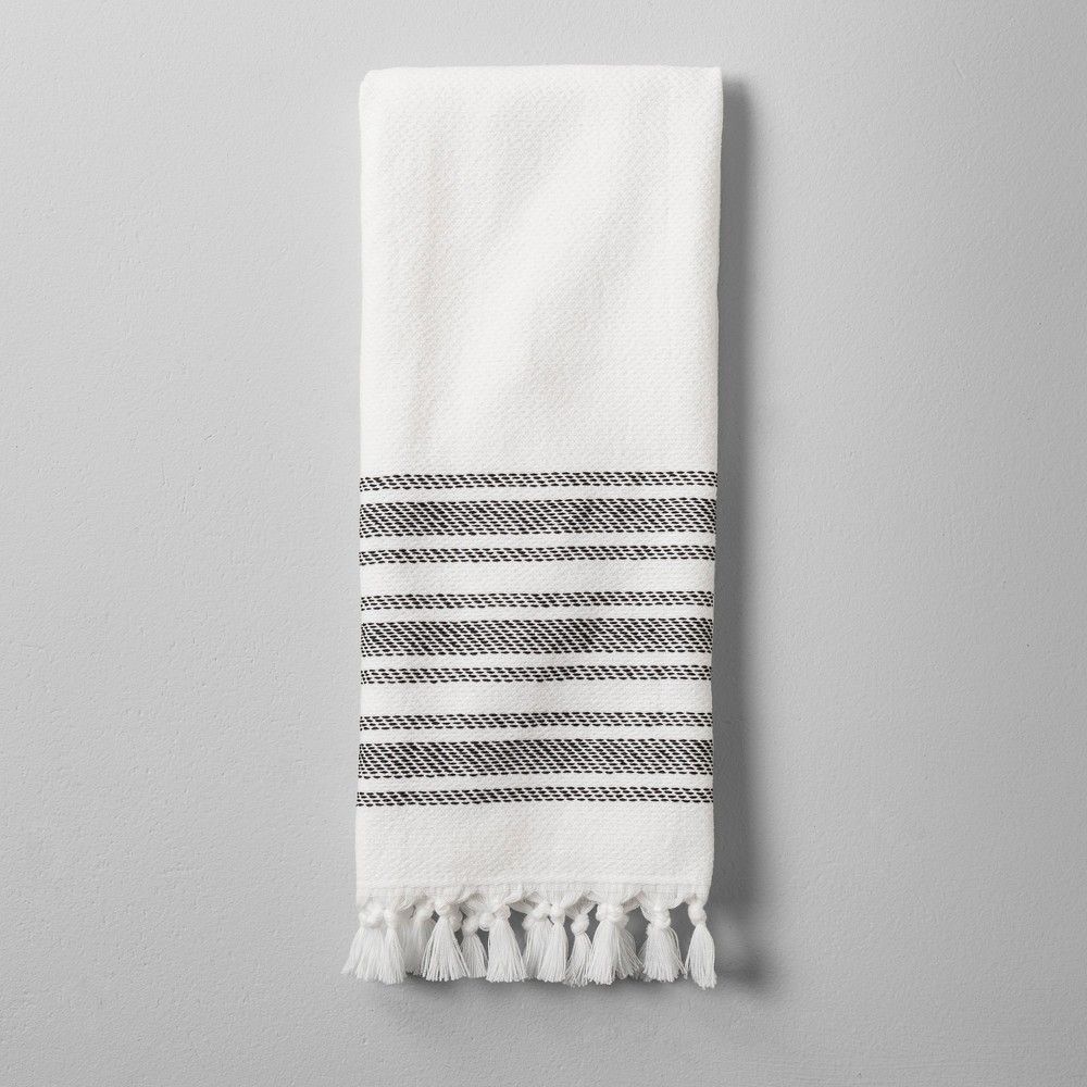 Hand Towel with Tassel - Black/White - Hearth & Hand with Magnolia | Target
