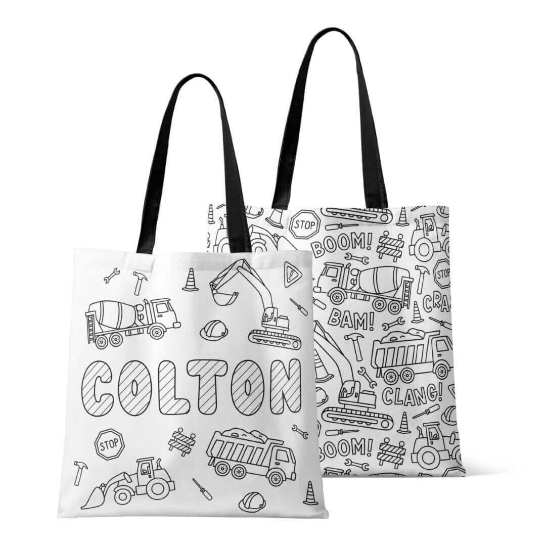 ColorMe Personalized Tote Bags | Construction Zone | Caden Lane
