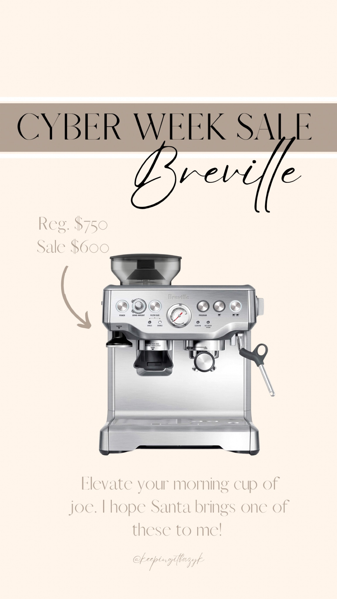 Cyber week sale, espresso machine, breville espresso, espresso sale, gifts for the home, gift guide

#LTKCyberweek #LTKhome #LTKGiftGuide