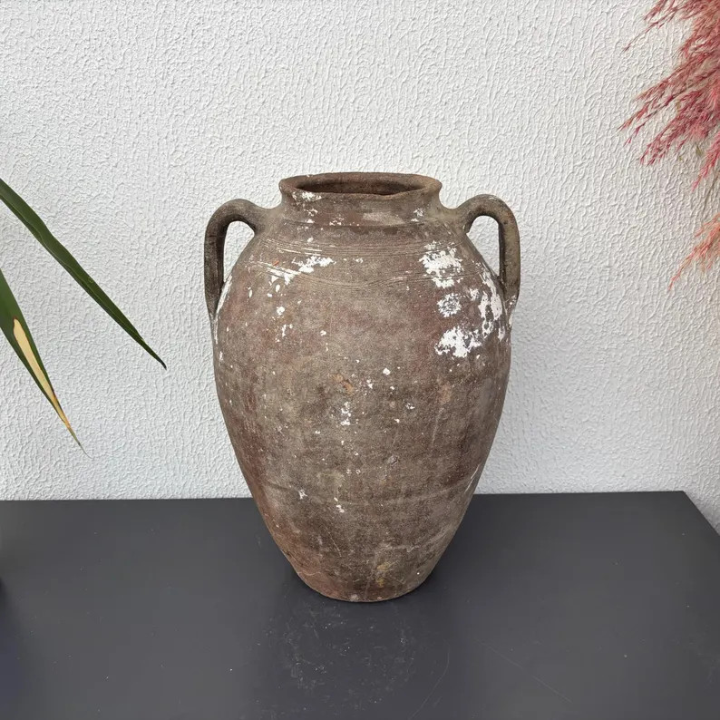 Antique Turkish Pottery Vessel | 70-80 Year Old Clay Decor - Etsy | Etsy (US)