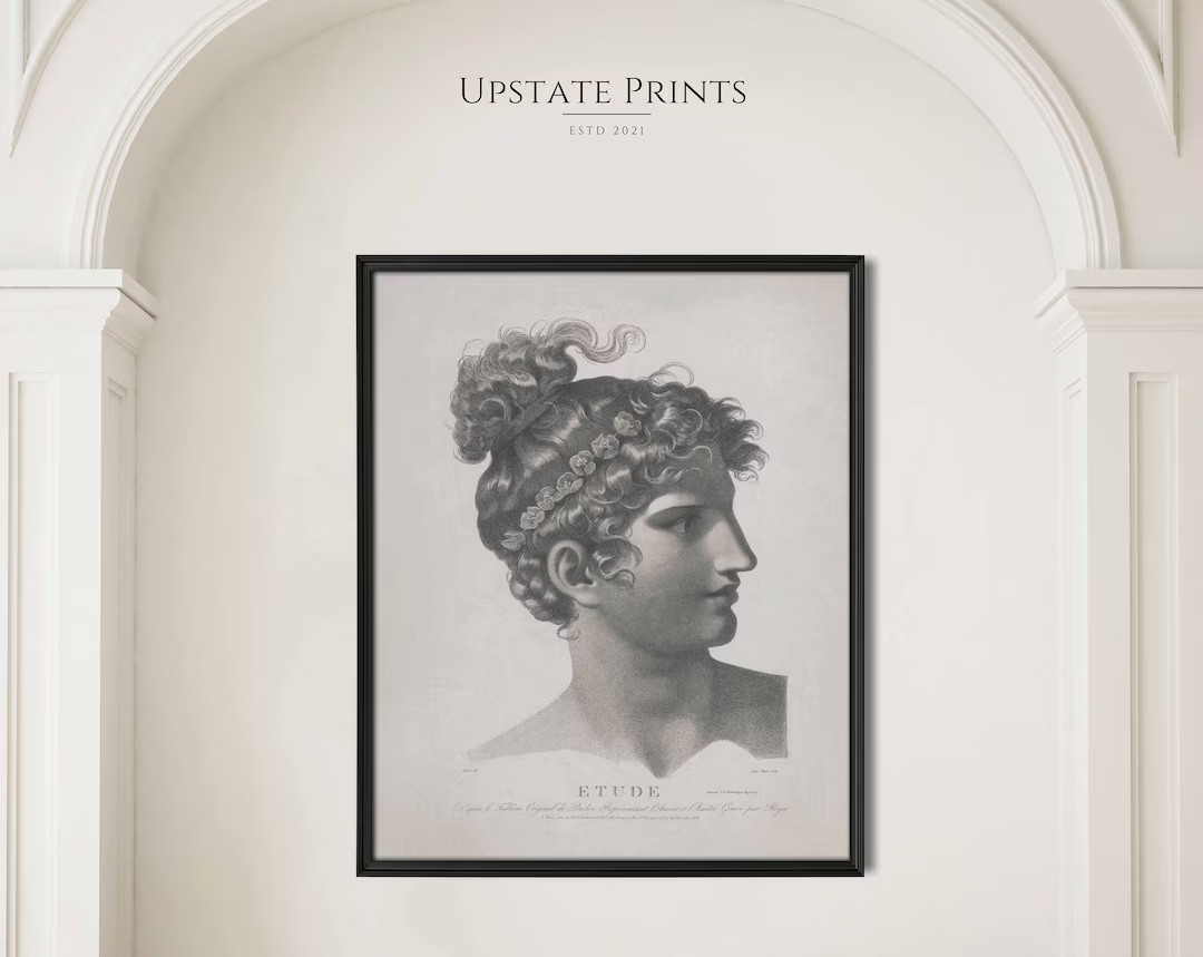 Female Portrait Study Vintage Sketch Antique Portrait Drawing Art History PRINTABLE Art Download ... | Etsy (US)