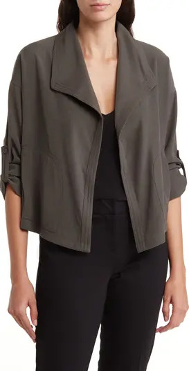 Twill Drape Front Short Jacket | Nordstrom Rack