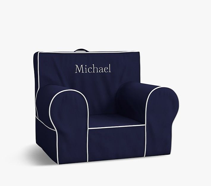 Kids Anywhere Chair®, Navy with White Piping | Pottery Barn Kids