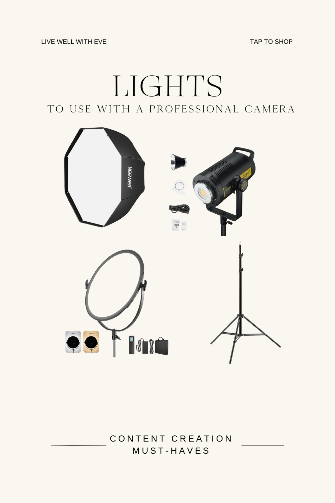 My favorite products to create content 📸 Mis productos favoritos para crear contenido 

#LTK #LTKvideo content, content creation, content creator, lights 

#LTKVideo #LTKtravel