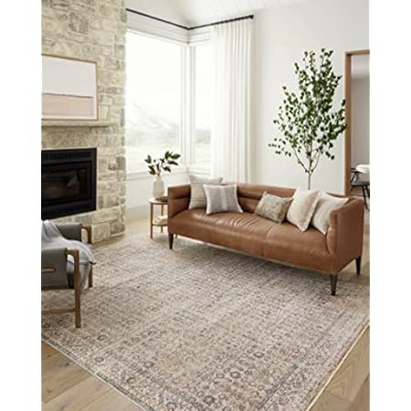 Amber Lewis x Loloi Alie Collection ALE-05 Charcoal / Beige, Traditional 5'-3" x 7'-9" Area Rug | Amazon (US)