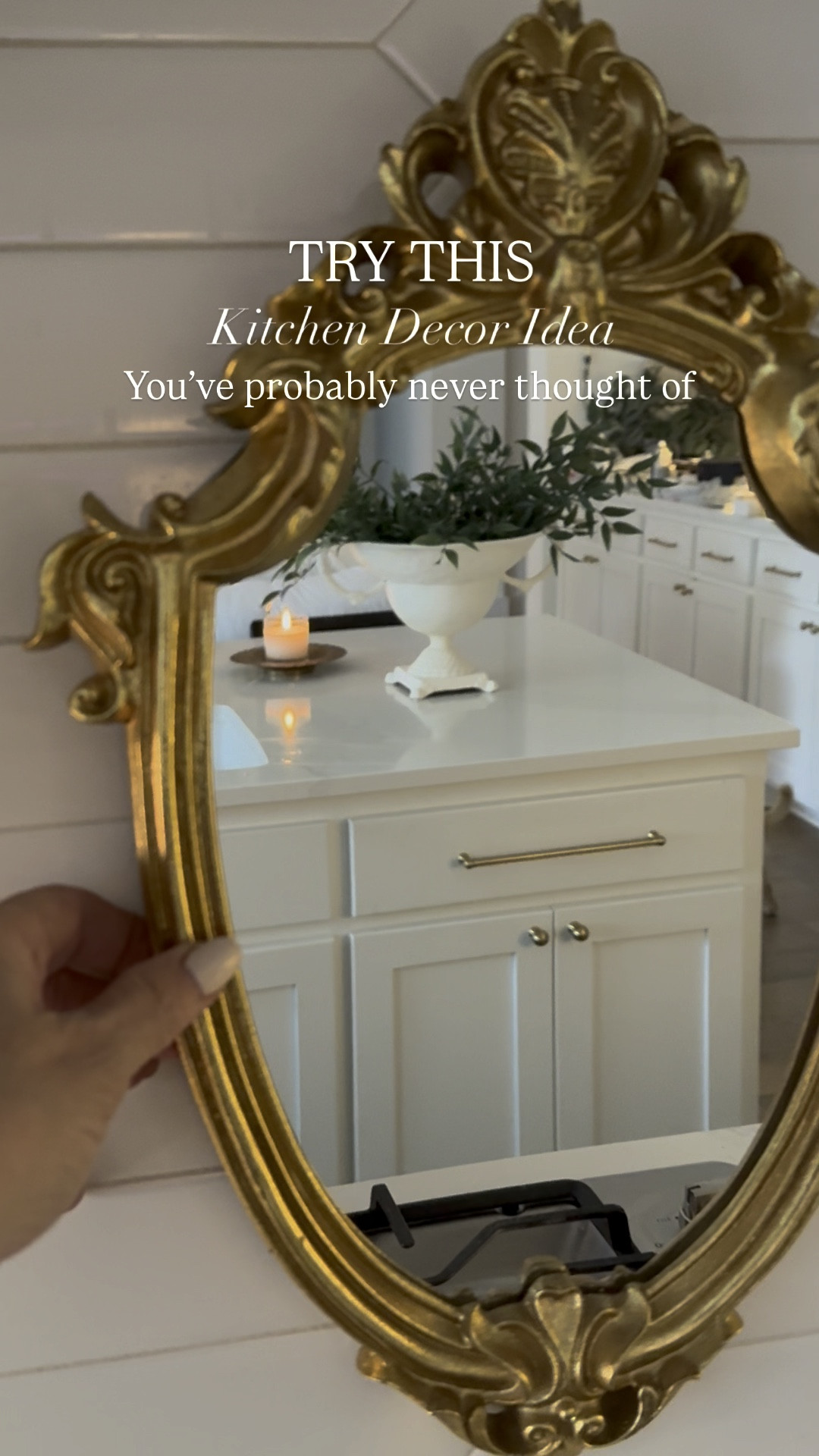 Small ornate gold mirror for kitchen decor!

#LTKHome #LTKStyleTip #LTKFindsUnder50