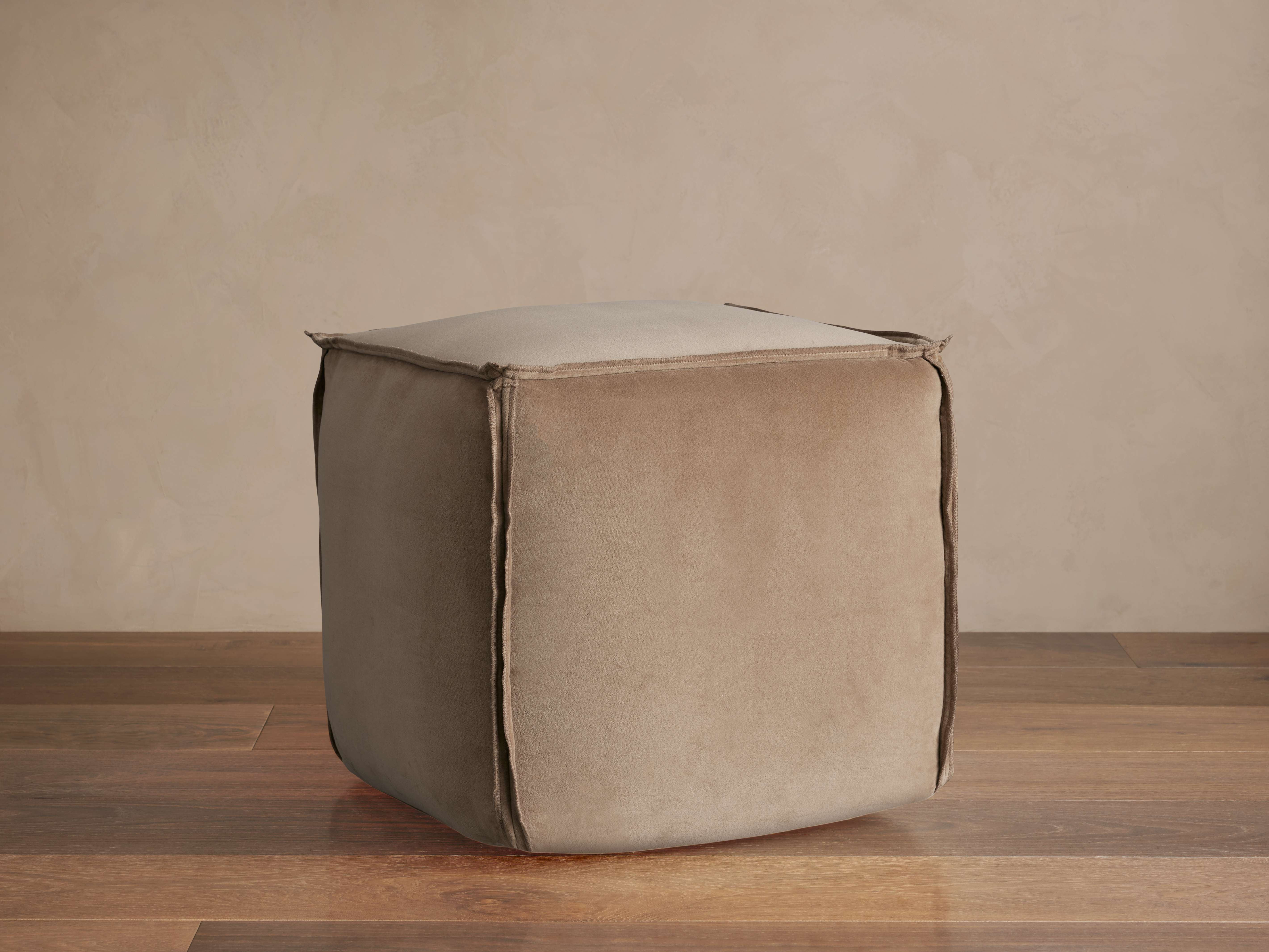 Washed Velvet Pouf | Arhaus