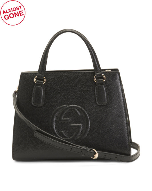 Made In Italy Leather Small Soho Tote With Shoulder Strap | TJ Maxx