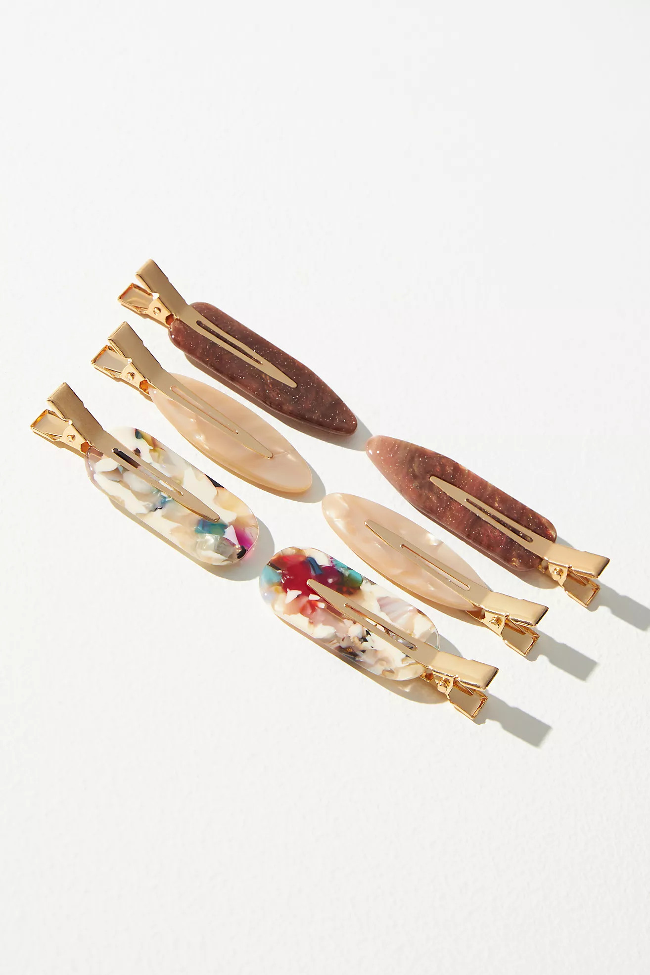 Resin Mixed Shapes Hair Clips, Set of 4 | Anthropologie (US)