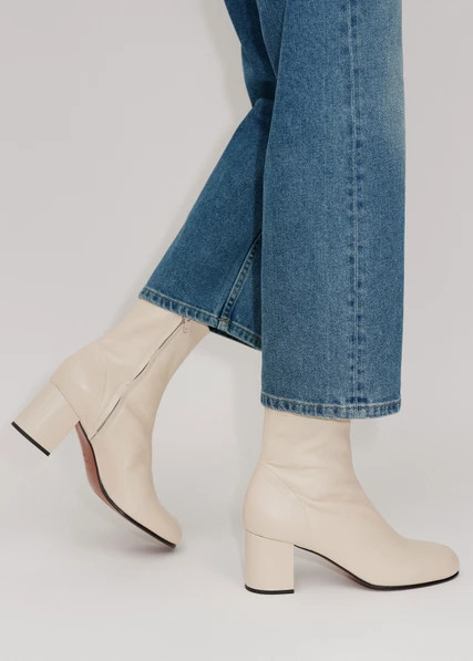 60s Leather High Ankle Boot | ME + EM