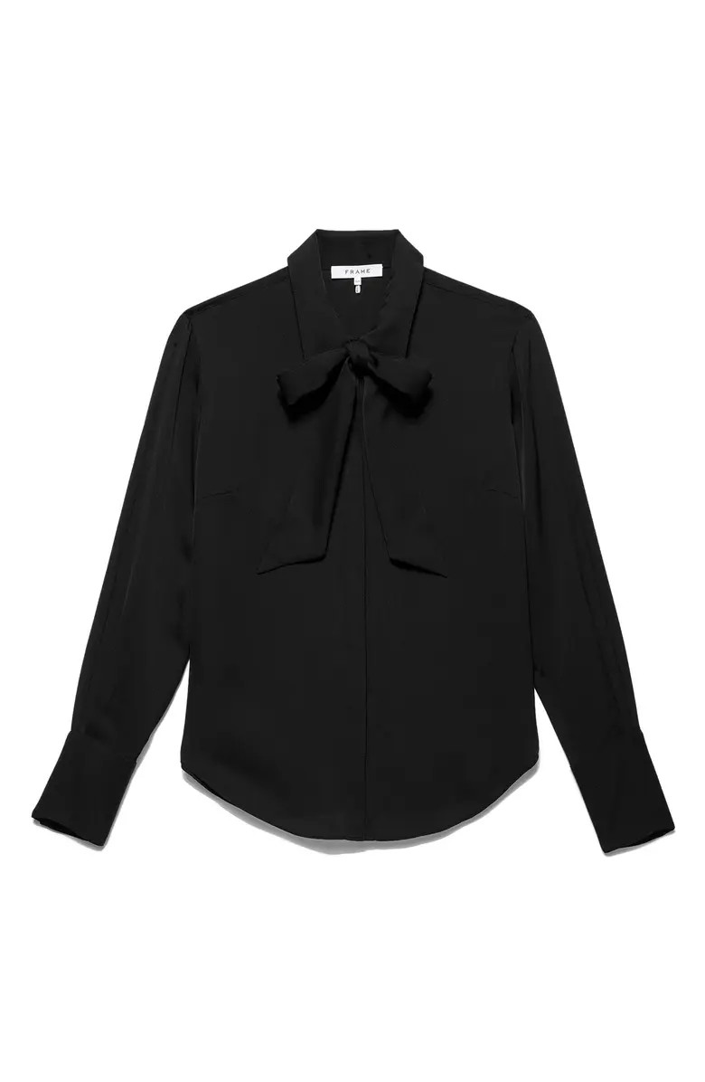 FRAME Bow Tie Silk Blouse | Nordstrom | Nordstrom