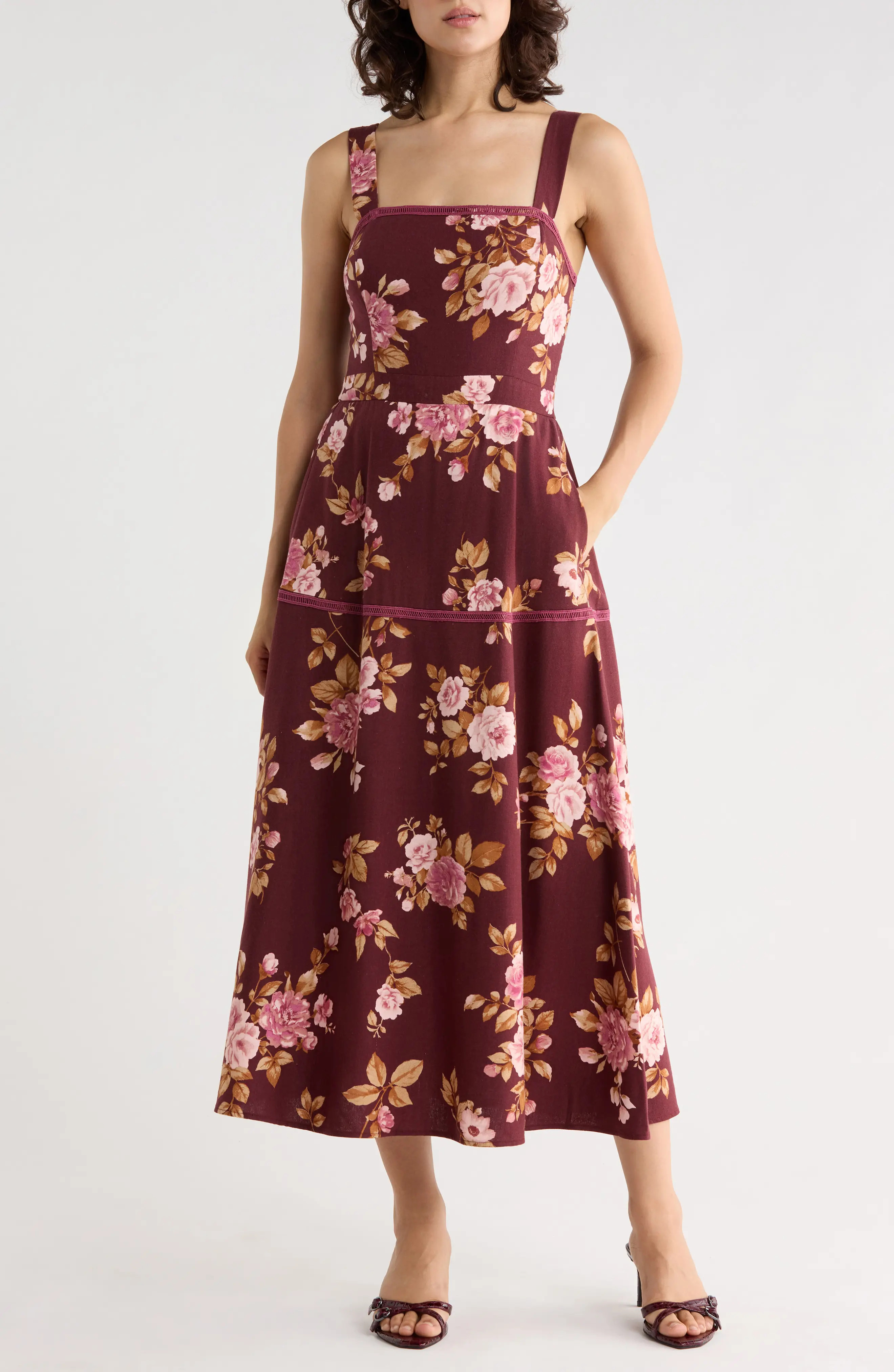 AUGUST SKY Sleeveless Midi Dress (Women) | Nordstromrack | Nordstrom Rack