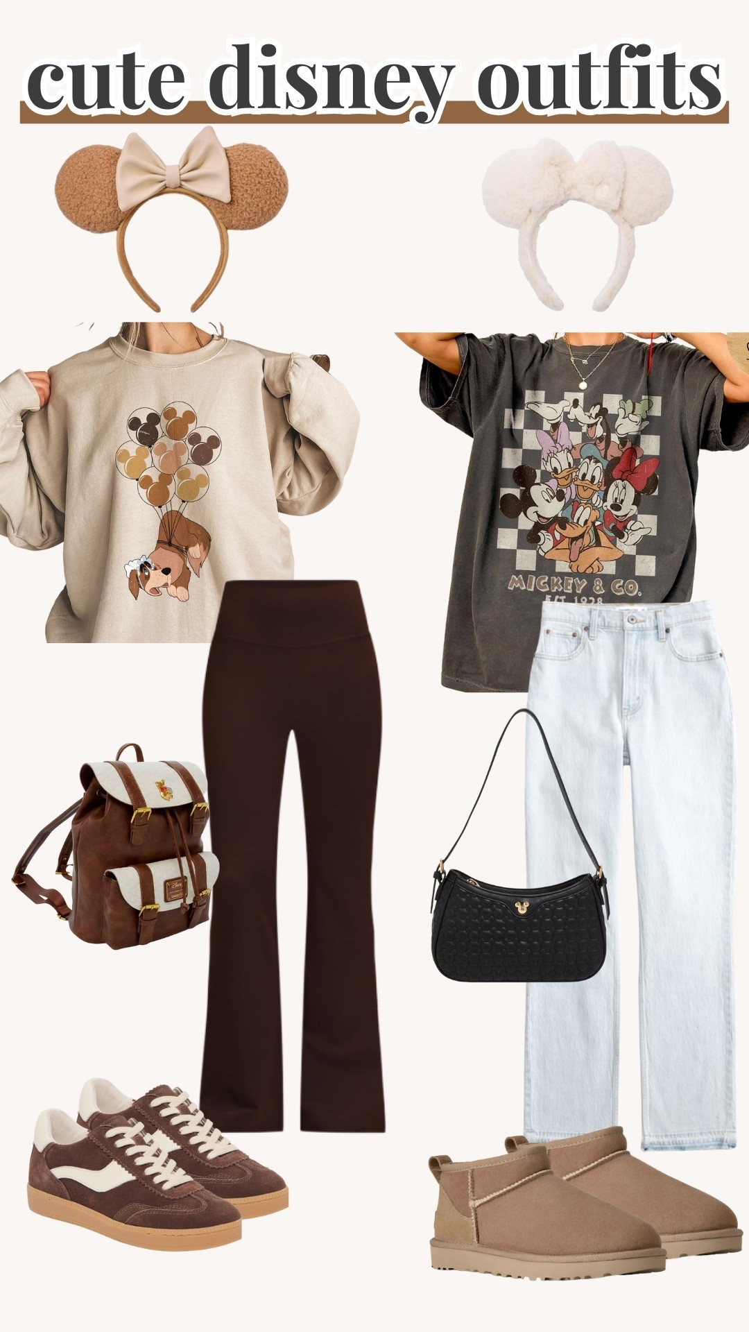 Women’s cute Disney outfits, comfy, cute, brown, neutral, winter, bags, Disney finds 

#LTKmomlife #LTKStyleTip #LTKTravel
