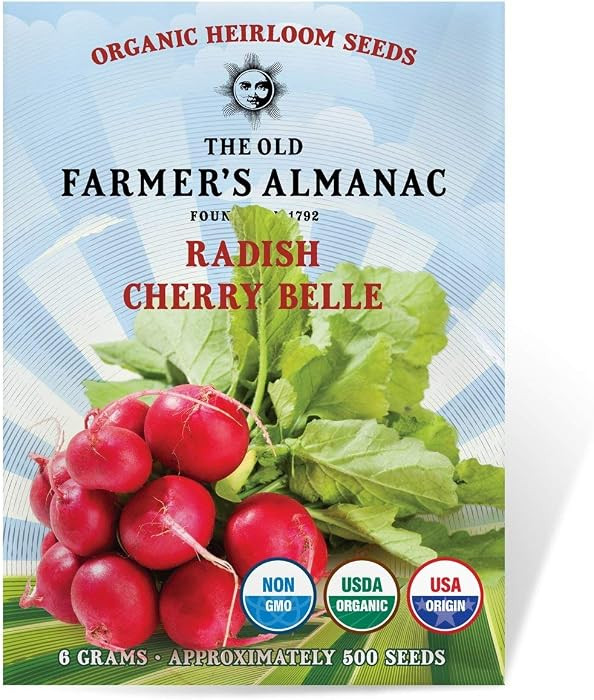 The Old Farmer's Almanac Organic Radish Seeds (Cherry Belle) - Approx 400 Seeds - Certified Organ... | Amazon (US)