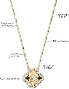 Electric Picks Clover Necklace – Women’s Versatile 14kt Gold Plated Necklace, Lucky Icon Desi... | Amazon (US)