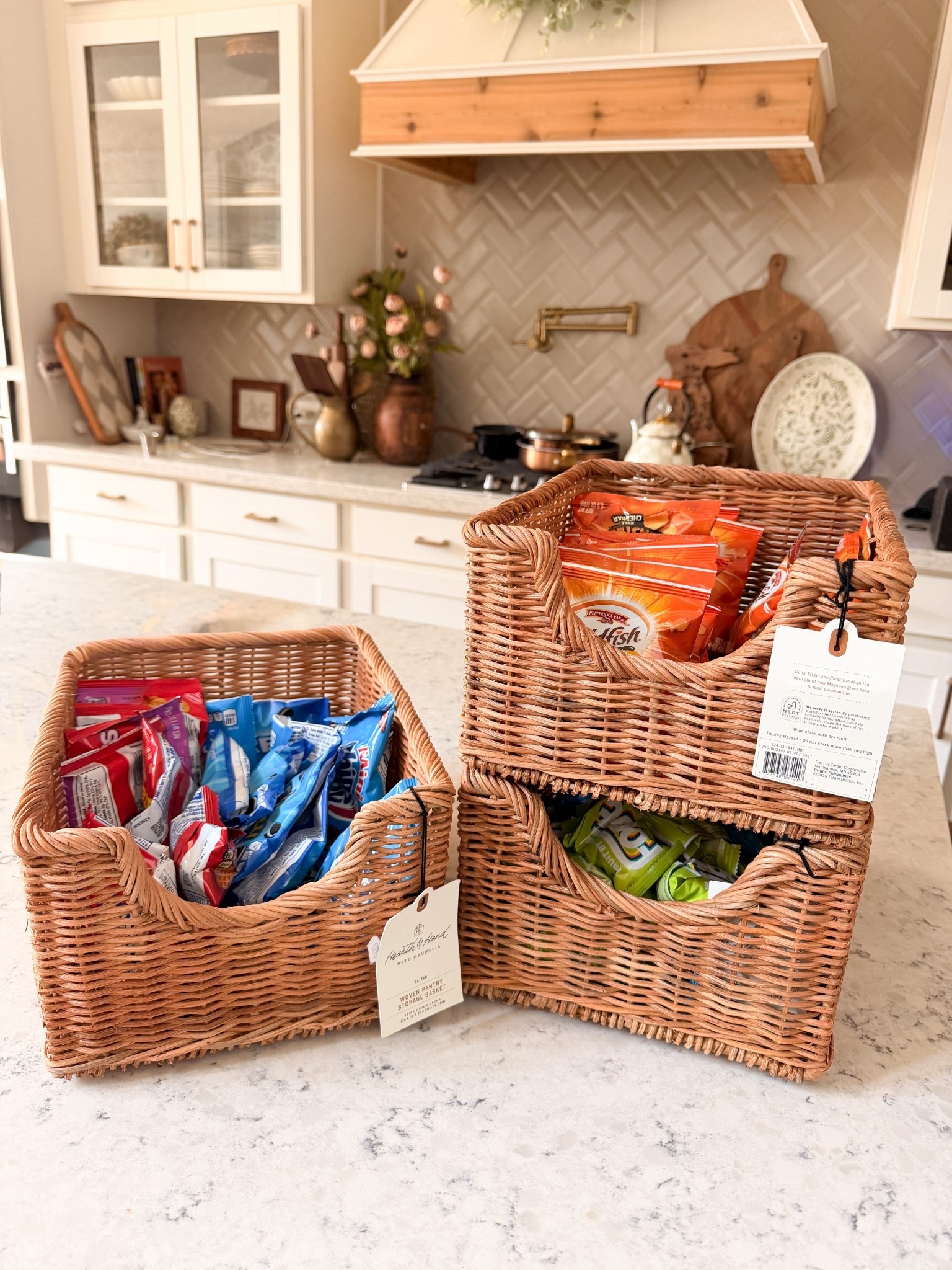 These Hearth & Hand woven storage baskets are under $20 and SO good 🤍 the perfect mix of functional + aesthetic storage for your home. I’m using mine for pantry organization, snack bins, kitchen storage, and shelf styling — but they would also be perfect for playroom organization, bathroom storage, laundry room, or entryway baskets.

The woven texture + neutral farmhouse style gives that cozy, high-end look (very Magnolia / Target home vibes) without the price. They’re sturdy, lightweight, and come in multiple sizes so you can mix + match for a clean, organized space.

If you’ve been looking for affordable storage baskets, pantry bins, woven baskets, farmhouse decor, or organization ideas… these are it 👏

#LTKSeasonal #LTKHome