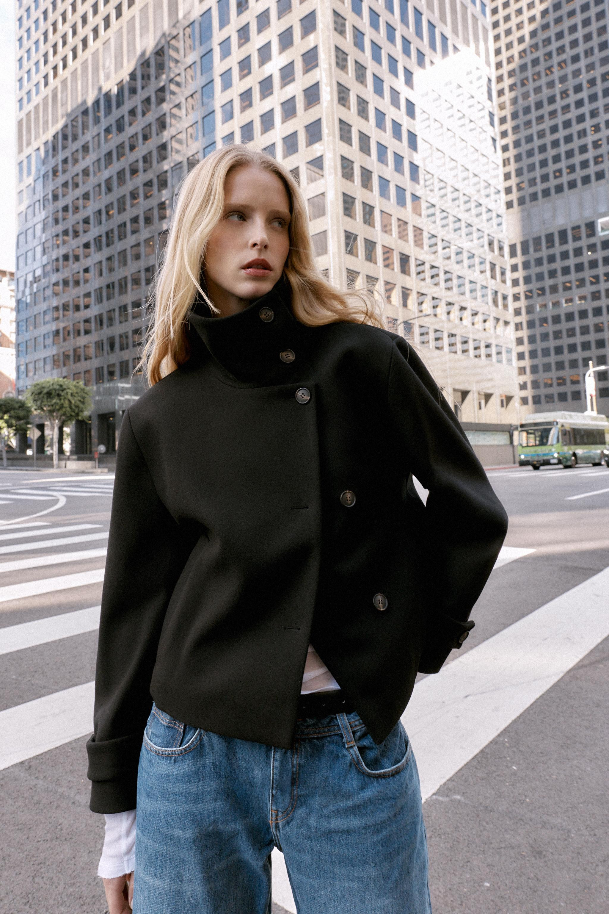 SHORT COAT WITH HIGH NECK | Zara US