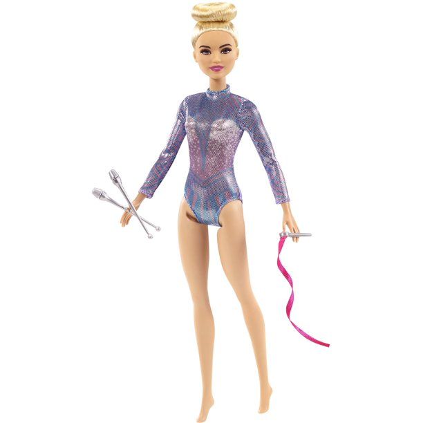 Barbie Rhythmic Gymnast Blonde Doll (12-in/30.40-cm), Leotard & Accessories - Walmart.com | Walmart (US)
