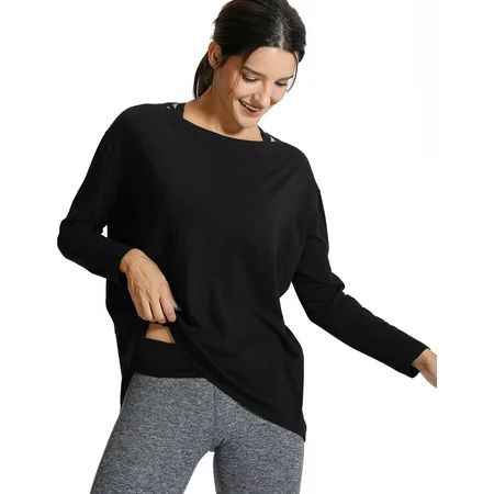 CRZ YOGA Long Sleeve Workout Shirts for Women Loose Fit-Pima Cotton Yoga Shirts Casual Fall Tops ... | Walmart (US)