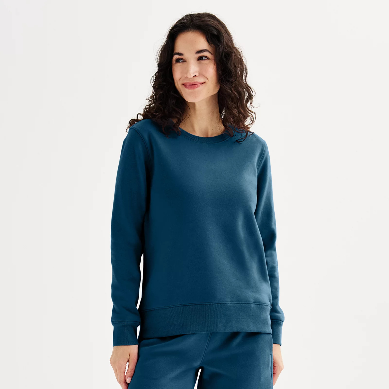 Women's Tek Gear® Ultrasoft Fleece Crewneck Sweatshirt, Size: XXL, Ivory Tusk | Kohl's