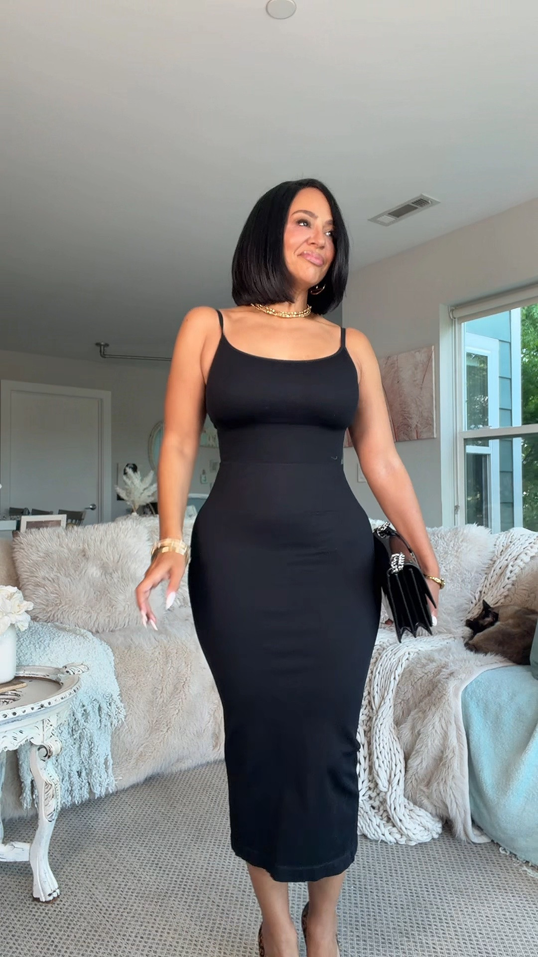 Summer date night outfit featuring the most curve flattering little black midi dress 😍

#LTKOver40 #LTKootd #LTKPetite