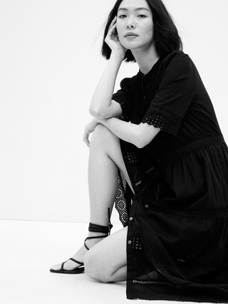 Lace Button-Up Midi Dress | Gap (US)