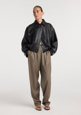 Leather blouson jacket | black | Rohe