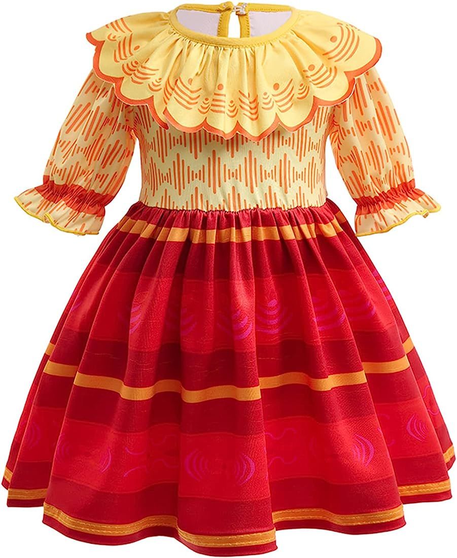 Szytypyl Little Girls Printed Summer Dress Mirabel Isabela Costumes for Kids Birthday Party | Amazon (US)