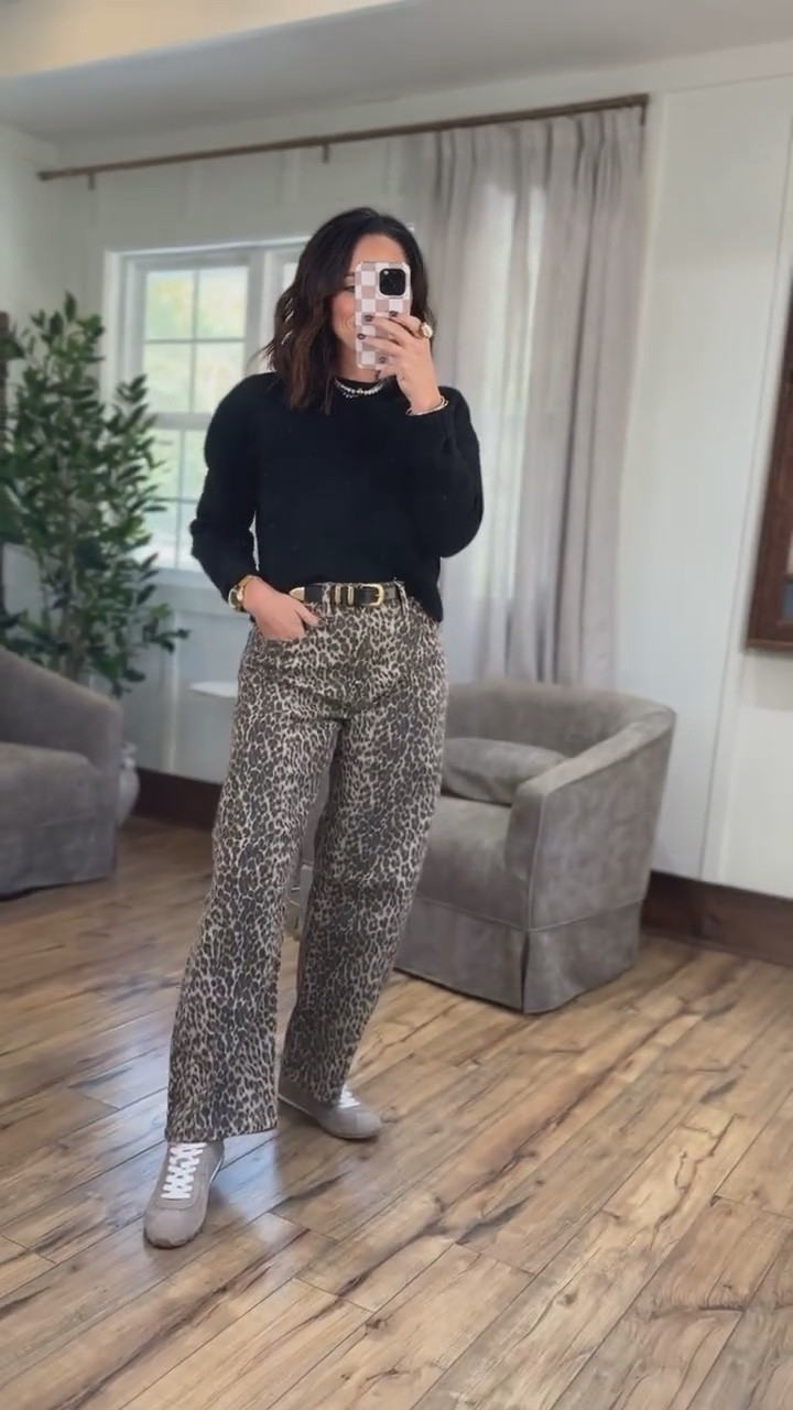 An easy monochrome look that works well for SO much!!
Barrel leopard print pants, that aren’t too wide, styled with a crewneck sweater.
That easy yet elevated look perfect for repeating over and over 🖤

Fall fashion, leopard print pants, elevated casual, cozy sweater, VintagePickin




#LTKStyleTip #LTKSeasonal #LTKFindsUnder50