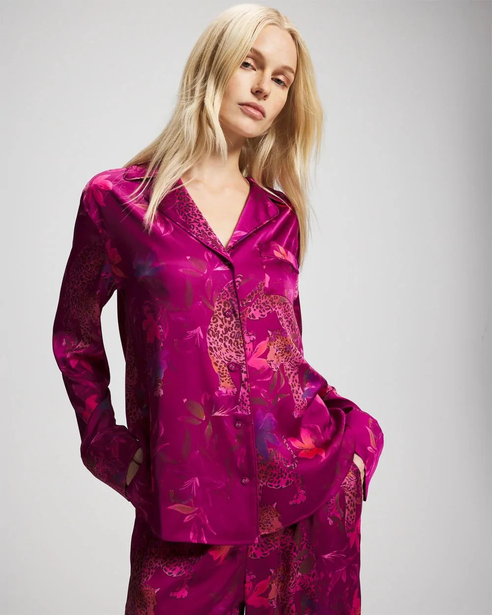 Long Sleeve Notch Collar Pajama Top | Soma | SOMA
