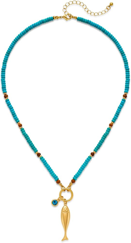 WOWORAMA Colorful Scarf Necklace with Shell Starfish Charms for Women | Amazon (US)