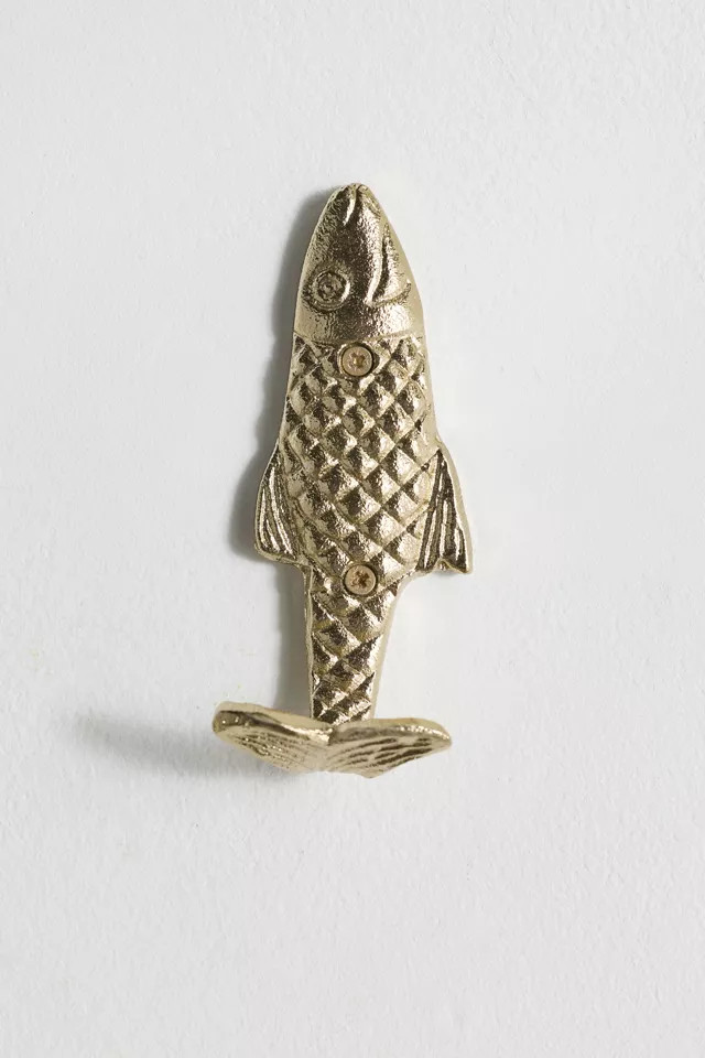 Fish Metal Wall Hook in Gold at Urban Outfitters | Urban Outfitters (US and RoW)