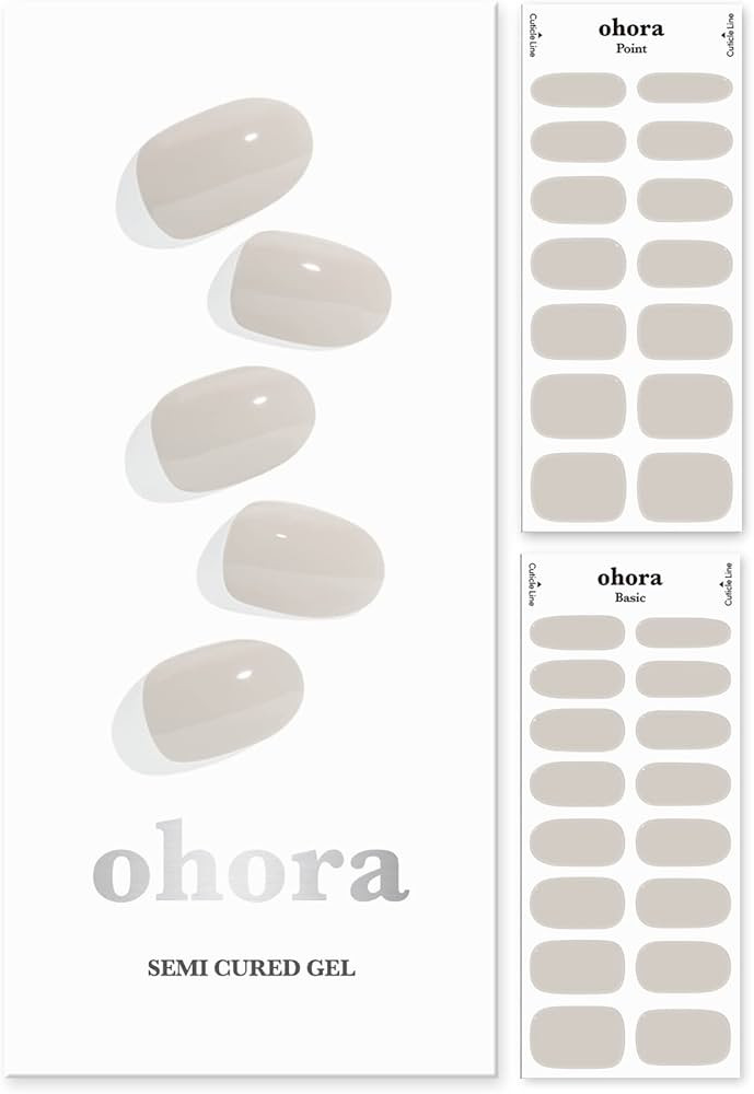 ohora Semi Cured Gel Nail Strips (N Cream Paper) - Nude, Solid, Works with Any UV/LED Nail Lamps,... | Amazon (US)