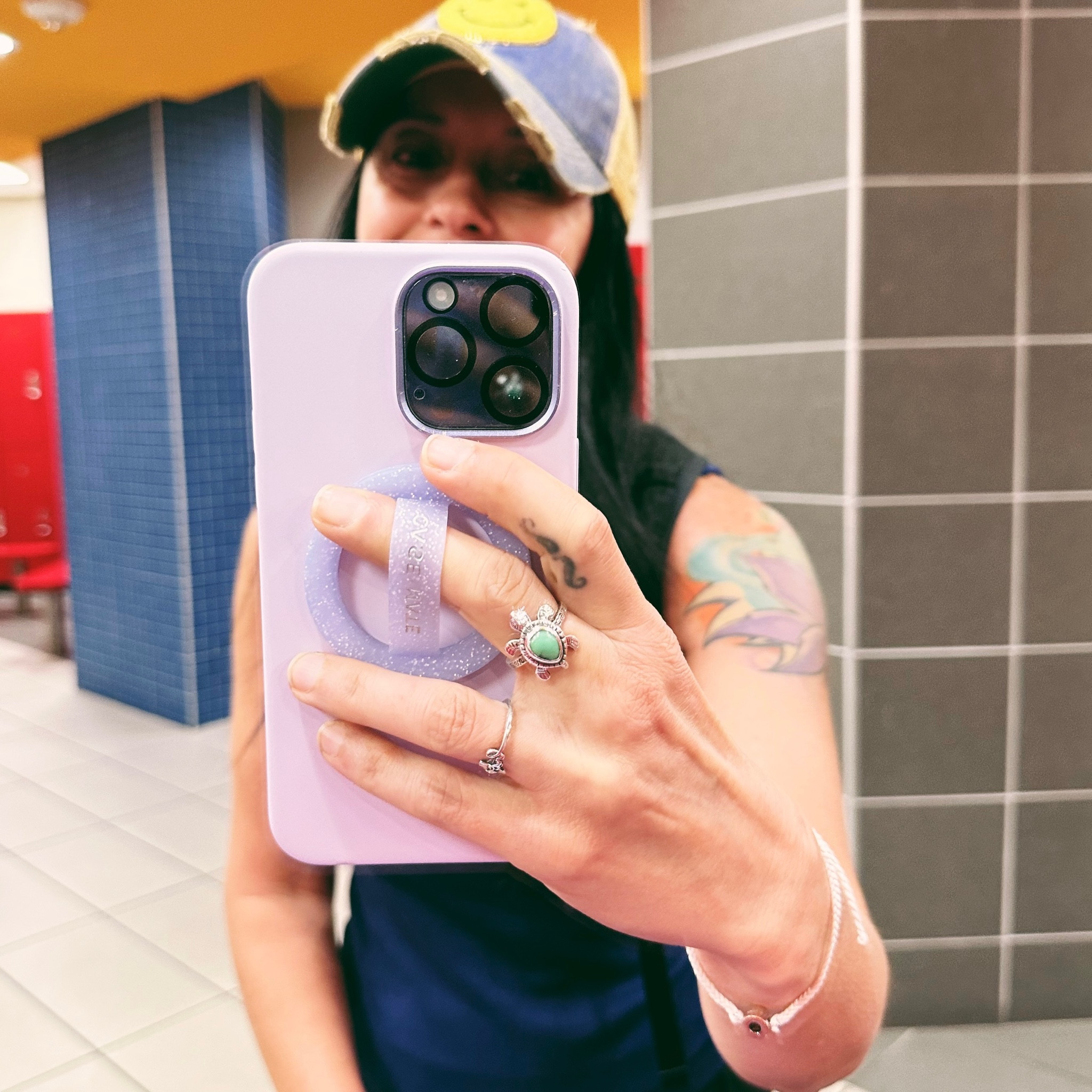 Ummm hi! I know there is this battle between the Pop Socket and the Loopy!  I liked them both honestly for different reasons. I love the strap of the Loopy but I didn’t love how bulky it was. I also really like the pop socket but it would still get in the way of most mounts.  So I’m loving this loop from Case Mate! 👏🏼👏🏼
It’s mag safe and I can pop it on and off!  So now i can easily drop my phone on a tripod or car mount without it getting in the way! 
