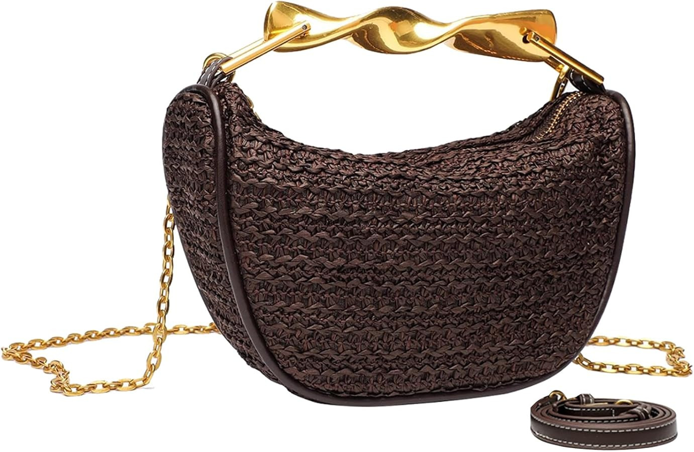 SKYK Straw Crossbody Bags for Women Summer Mini Satchel Handbags Top Handle Purse Woven Shoulder ... | Amazon (US)