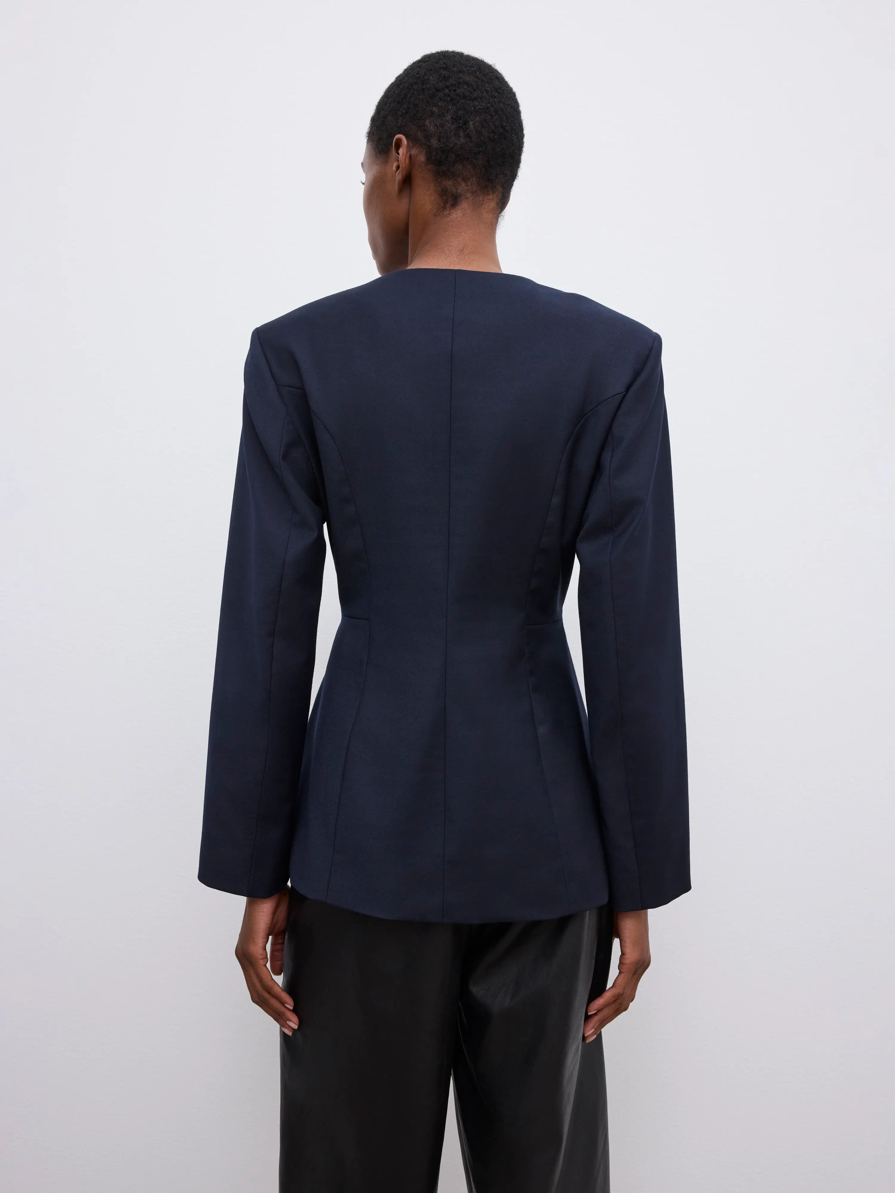 Sb collarless blazer | House of Dagmar
