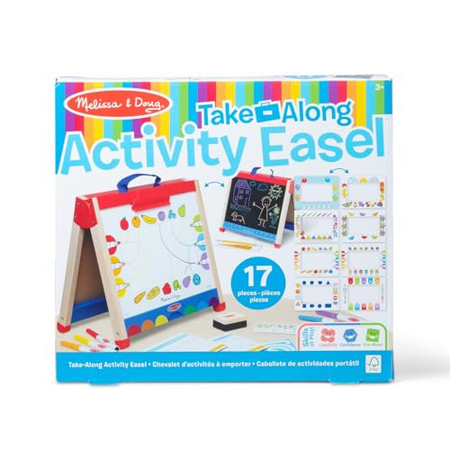 Melissa & Doug Take-Along Double-Sided Wooden Tabletop Activity Art Easel; Portable Travel Toy with Whiteboard, Chalkboard, Arts and Crafts Accessories - FSC Certified | Amazon (US)