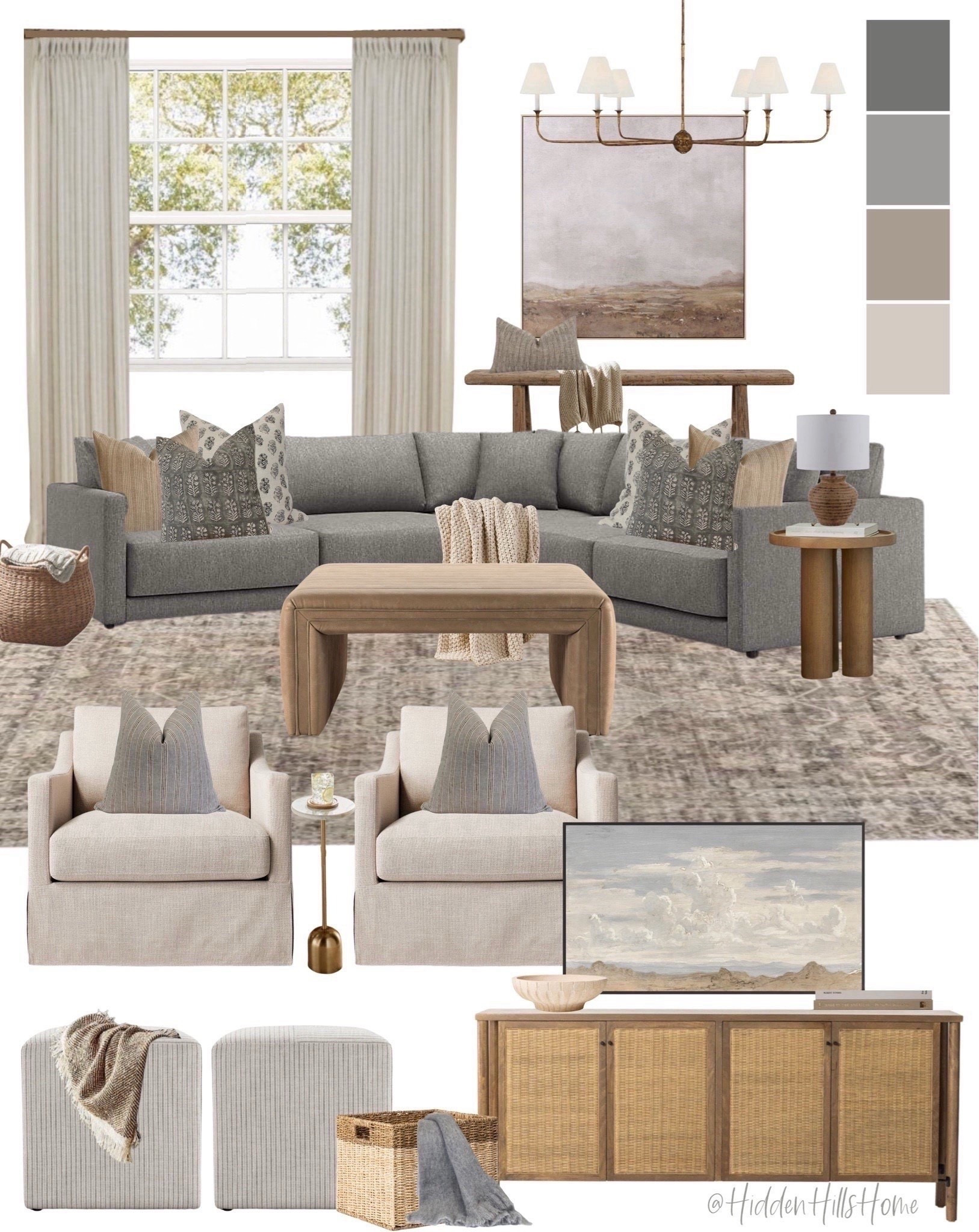 Modern transitional family room mood board, living room design inspo, living room decor, family room ideas, sectional sofa, den inspiration #familyroom

#LTKSaleAlert #LTKHome #LTKSeasonal