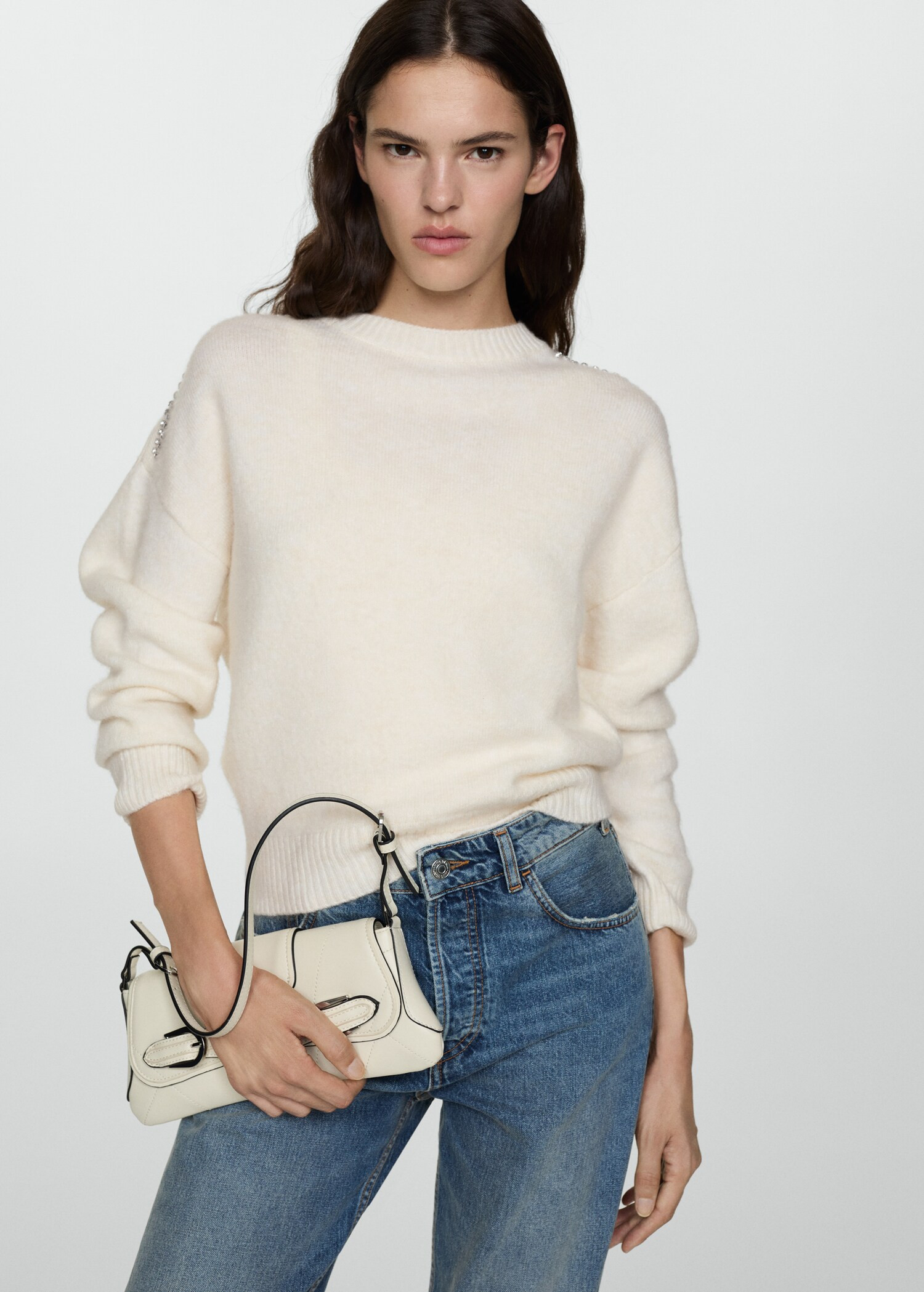 Knitted sweater with glitter detail - Woman | MANGO United Kingdom | MANGO (UK)