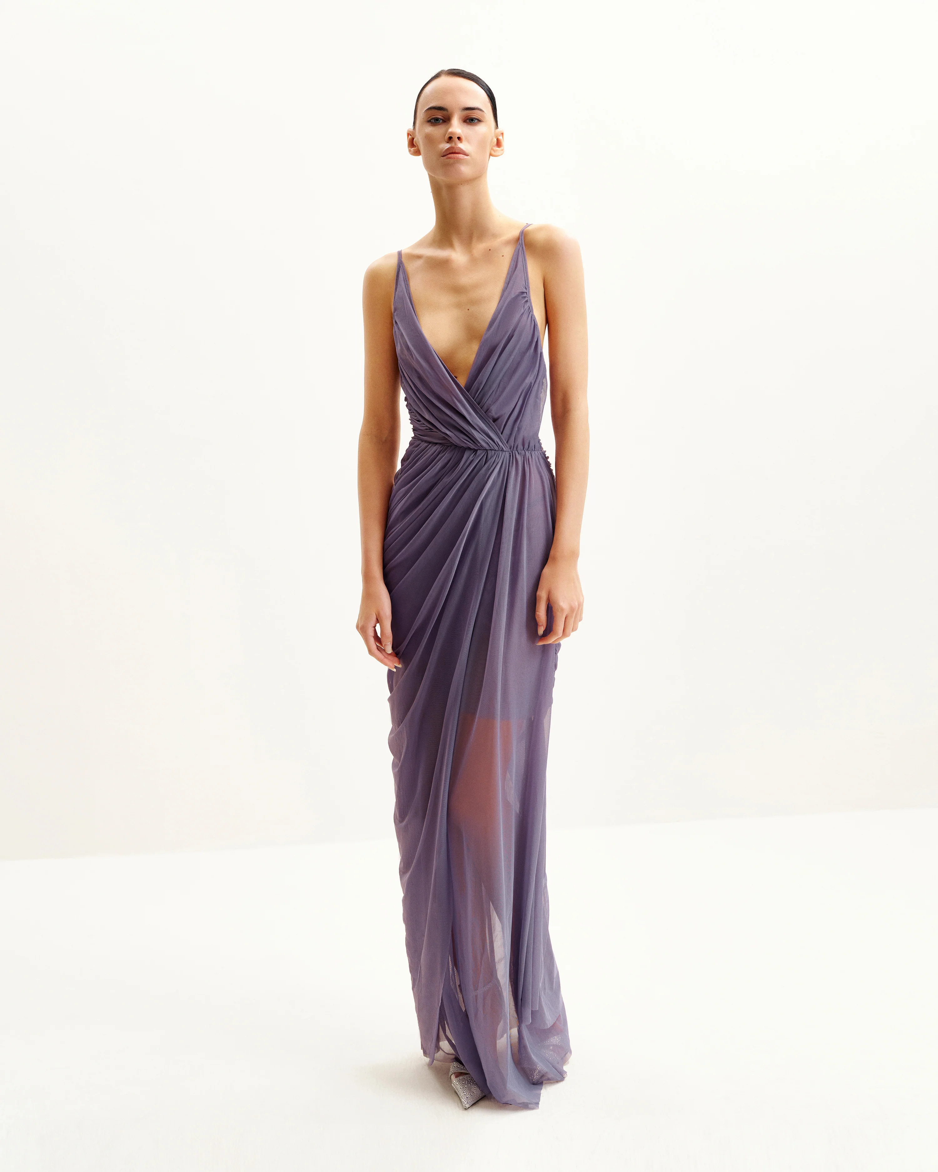 Luna Flowing Mesh Gown - Lavender | JW PEI US