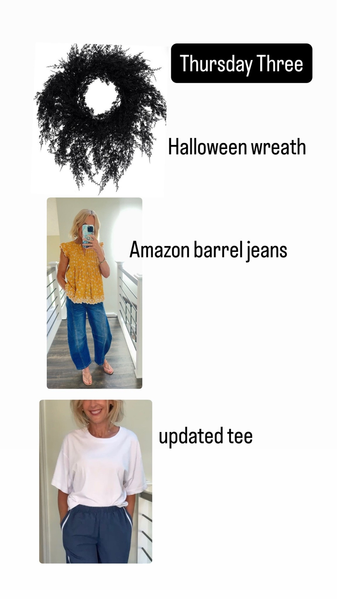 Thursday Three-#barreljeans #halloween #whitetee #whitetshirt

#LTKxWalmart #LTKOver40 #LTKPetite