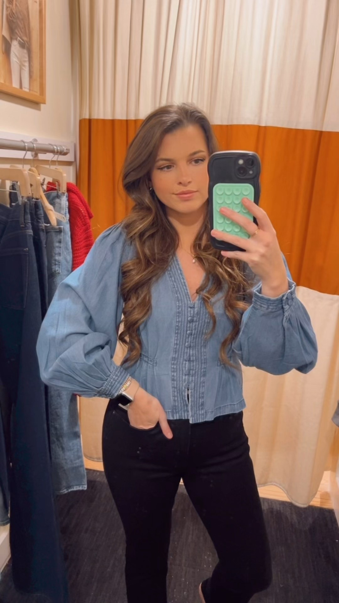 // I loved the fit of this shirt!! it’s cut in a way where it’s tight in the middle but loose up top so keep that in mind - wearing a small but the medium would have been nice for more room // denim top // spring transition top // chambray top // denim top // black jeans // denim // 

#LTKootd #LTKSeasonal #LTKgrwm