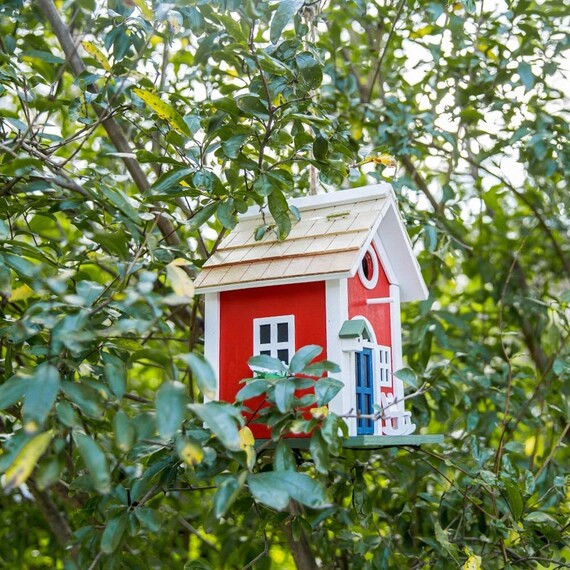 Hanging Colourful Birdhouse Garden Country Cottages Bird House | Etsy | Etsy (US)