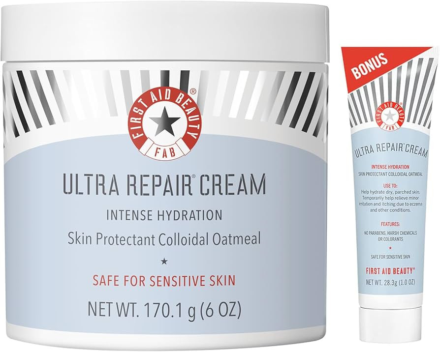 First Aid Beauty Ultra Repair Cream Intense Hydration Moisturizer for Face and Body Bundle – Cl... | Amazon (US)