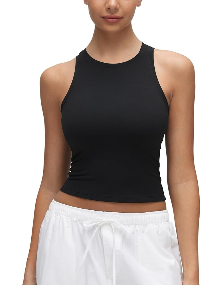CRZ YOGA Softembrace High Neck Casual Tops for Women Soft Double Lined Sleeveless Shirts Basic Su... | Amazon (US)