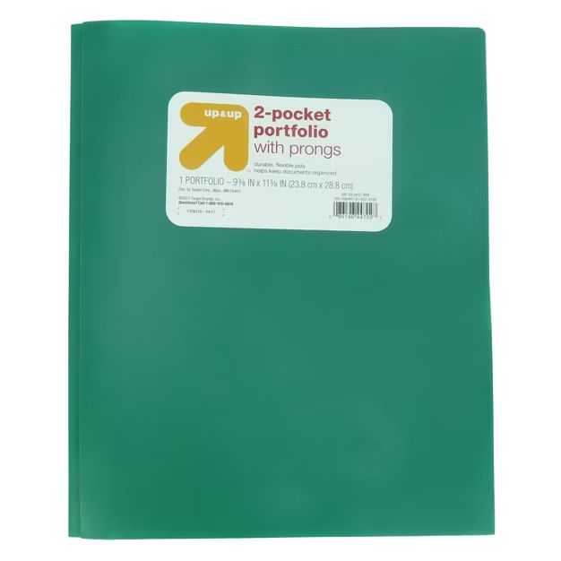 2 Pocket Plastic Folder with Prongs - up & up™ | Target