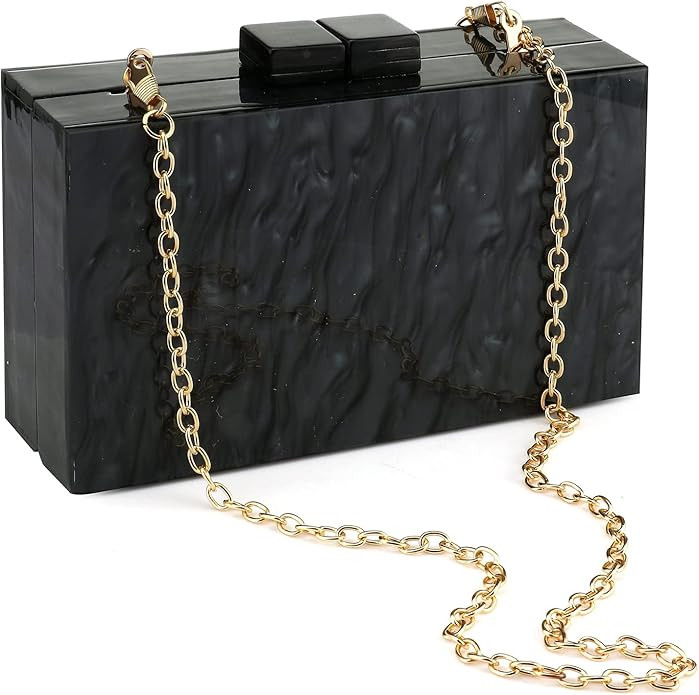 Acrylic Purses and Handbags with Marbling for Women Elegant Banquet Evening Crossbody Handbag Box... | Amazon (US)